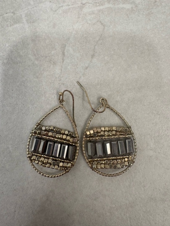 Handmade Jewelry - Handmade Wirewrapped Metallic Beaded Earrings
